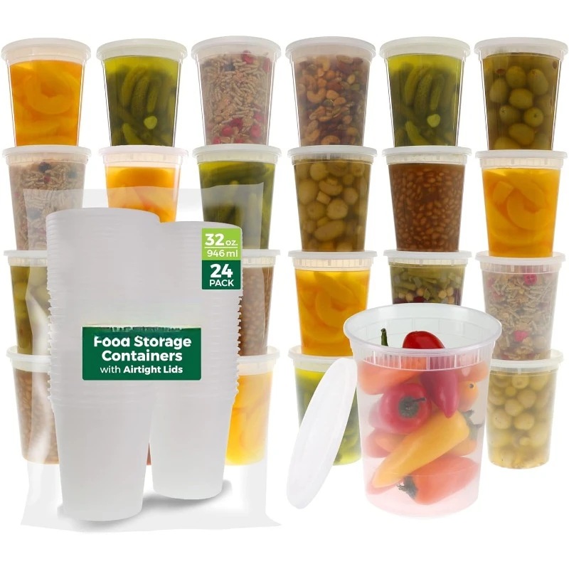 Meal Prep Soup - Embalagens de plástico com tampas, lodo,