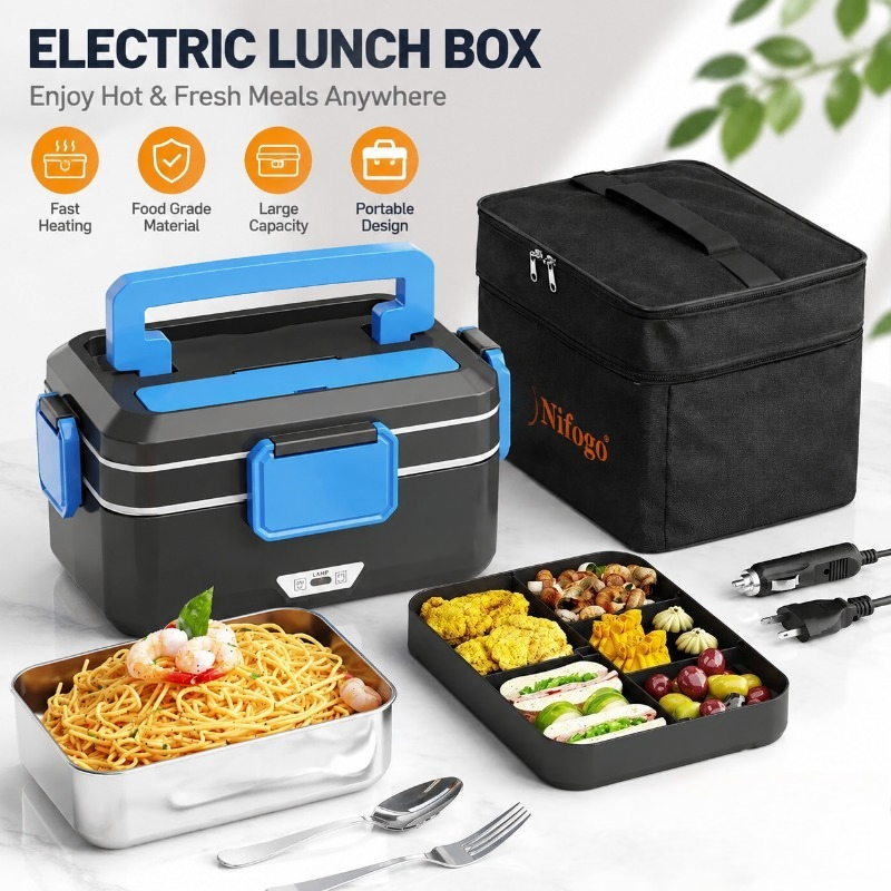 Meal Prep Bag - Marmita Elétrica Aquecida de Dupla Utilização,