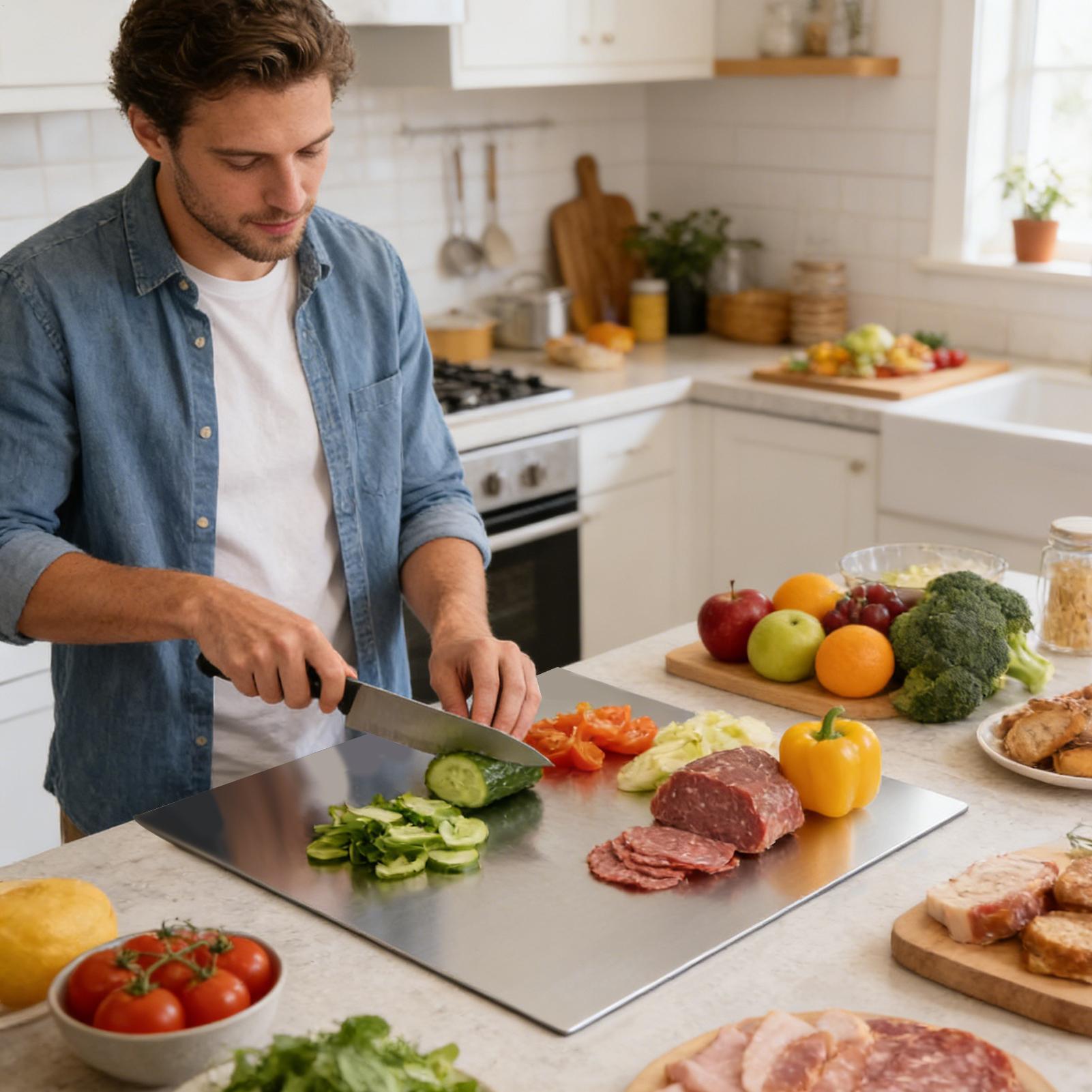 Tábua de Corte de Aço Inoxidáv - Meal Prep Usa avaliação e preço