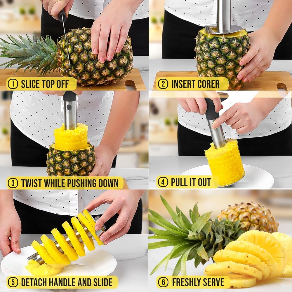 Cortador e Descaroçador de Aba - Pineapple Corer Slicer avaliação e preço
